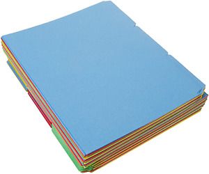Basics File Folders - Letter Size (100 Pack) – Assorted Colors