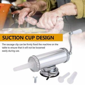 Alloy Sausage Maker Stuffer Suction Base Meat Filler Machine 2LB Cylinder