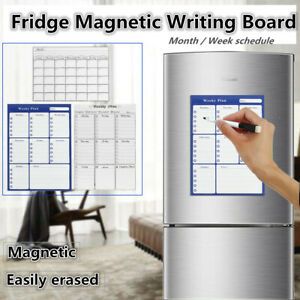 12X16&#034; Fridge Sticker Magnetic Whiteboard Weekly Monthly Plan Calendar Schedule
