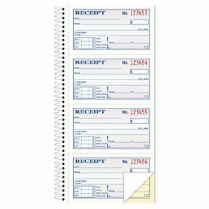 TOPS Money/Rent Receipt Book, 2-Part, Carbonless, 11 x 5.25 11 x 5 1/4, White