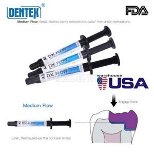 Dentex Dental Flowable Light Cure Composite Medium Flow A1/A2/A3 Color 3g/Syring