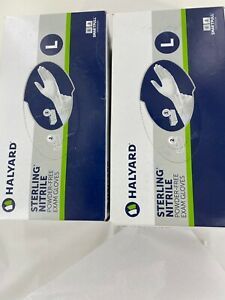Halyard Sterling Nitrile Powder-Free Exam Gloves Size L 400 Gloves Total 2 Boxes