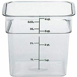 Cambro 4SFSCW135 CamSquare Square Food Storage Container (4-Quart,