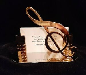 Treble Clef Desk Business Card Holder - Albert Elovitz - music musical band