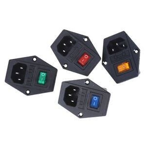 10A 250V Inlet Module Plug Fuse Switch Male Power Socket 3 Pin IEC320 C14 t8 BH