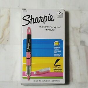 NEW Sharpie Highlighter Pink Chisel Tip 1754464 12/Bx