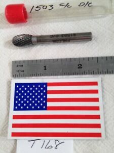1 NEW FALCON / SGS 1/4&#034; SHANK CARBIDE BURR. SE-3 DOUBLE CUT. USA MADE BUR (T168)