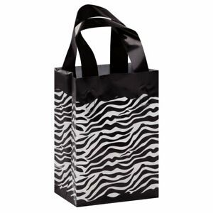Small Zebra Plastic Shopping Bags - Case of 25