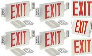 LED Combo Emergency EXIT Sign with 2 Adjustable Head Lights and Double Face,