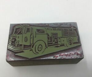Topton PA Fire Truck Pumper Vintage Printing Letterpress Printers Block