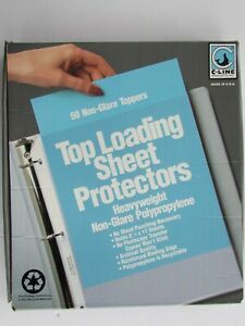 50 Sheet Page Protectors Sleeves 8.5x11 Non-Glare Clear Plastic Top Load C-Line