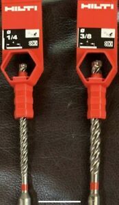 2 HILTI Bit TE-CX 1/4 &amp; 3/8, 6 Inch Hammer DRILL BITS BRAND NEW, Made In Germany