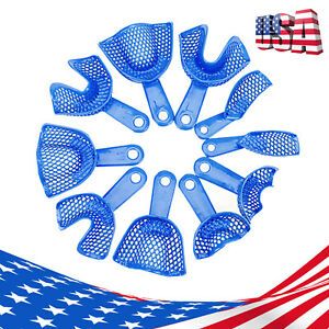 5Pairs Plastic-Steel Dental Impression Perforation Trays 5 Models Upper &amp; Lower