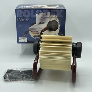 VTG Rolodex Rotary w Cards And Dividers Burgundy Maroon Red 67300 1998