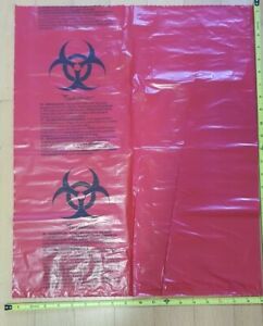 Biohazard disposal bags 19&#034;x 23 &#034; CARDINAL HEALTH autoclave bag roll of 50