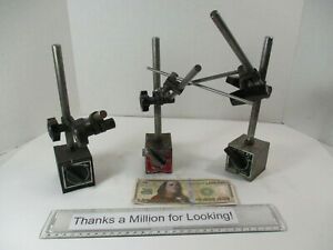 (3) Machinist Magnetic Bases, Mag Base, Enco # 300, (2) Others,w/ Indicator Snug