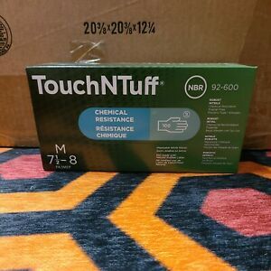 Ansell TouchNTuff 92-600 Green Nitrile Chemical Gloves case of 10 size M
