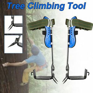Stainless Steel Tree Climbing Spike Set Lanyard For Rock Climbing Camping