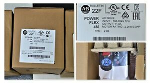 ALLEN BRADLEY POWERFLEX 4M 22F-A011N103 AC DRIVE 3 HP 11A 240 VAC FRN:2.02