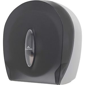 Single Roll Jumbo Toilet Paper Dispenser Translucent Smoke 10.610&#034; W x 5.390&#034;  