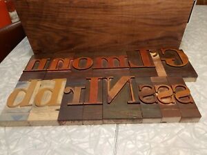 Vintage Letterpress Wood Type Printing Blocks 3&#034; and 2&#034;