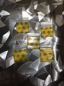 (25) 1x1 Inch Yellow lemon heads Zipper SEAL Bags Poly Plastic ZIP LOCK