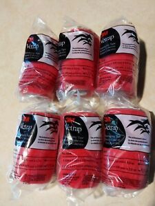 3M Vetrap Bandaging Tape, red, 4&#034; x 5 yd 1410B (Qty of 6)