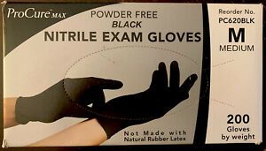 Procure Max Nitrile Gloves Medium Black Box Of 200