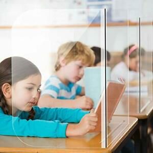 Student Desk Shields - Plastic Barrier - Portable &amp; Foldable Protective Sneez...
