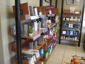Store Fixtures, steel Frame with  wood shelves INDUSTRIAL STYLE table and more