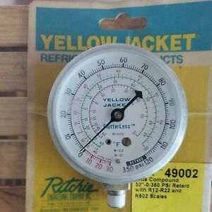 Yellow Jacket 49002 Gauge,2-1/2 In Dia,Low Side,Blue,120 Psi