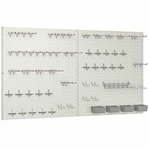 TORACK 97pcs Garage Storage 48x24 inch Pegboard Wall Organizer Metal Pegboard...