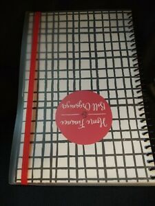 Home Finance Bill Organizer w/ Pockets Monthly Budget Planner Black White &amp; Red