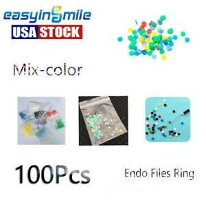 100Pcs Dental Endo Files Stoppers Flower Mark Circle Ring Sheets EASYINSMILE