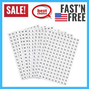 4500 Pieces Clothing Size Stickers 1/2”white Round Labels Adhesive T Shirts NEW