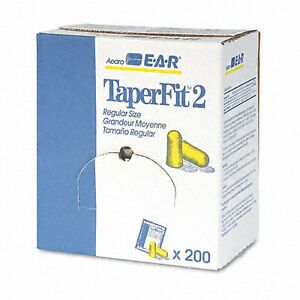 3M 3121219 TaperFit 2 Self-Adjusting Ear Plugs  Uncorded  Foam  Yellow  200 Pair