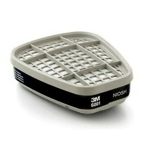 3M 6001 Organic Vapor Cartridge, NIOSH Approved - Bayonet Compatible 2/PK