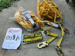 2 Guardian 50&#039; Ropes, 2 Rope Grab Lanyards And Roof Anchor