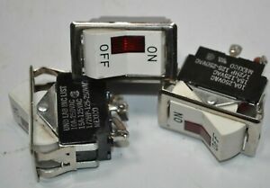 Lot of 3 Vintage On/Off Lighted/Illuminated Rocker Switches - 15A/125V, 10A/250V