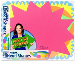ArtSkills 11&#034; x 14&#034; Poster Boards Shapes School Project Supplies, Neon, 5 Pack