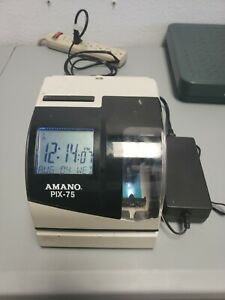 AMANO PIX-75 WALL MOUNT ATOMIC TIME CLOCK
