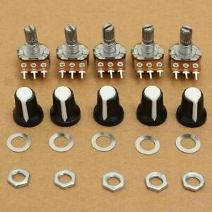 5Pc/Set 10K OHM Terminal Linear Taper Rotary 15mm Resistor Potentiometer &amp; Knobs