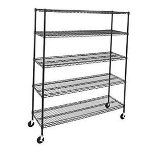 Heavy-Duty 5-Tier Steel Wire Shelving with Optional Wheels, NSF Certified,