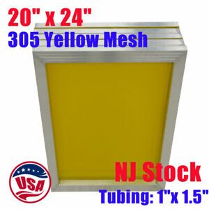 NJ! 6pack 20&#034; x 24&#034; Aluminum Screens Printing Frame With 305 Yellow Mesh Count