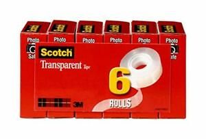Scotch Transparent Tape 3/4 x 1296 Inches 6 Rolls Boxed 6006PK