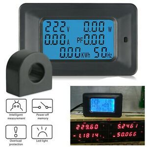 100 A AC LCD Digital Volt Voltage Meter Monitor KWh Voltmeter Ammeter. Practical