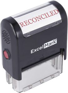 RECONCILED Self Inking Rubber Stamp - Red Ink ExcelMark A1539