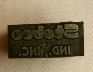Vintage Metal on Wood Newspaper Advertisement Printing Block Plate (STEBCO)
