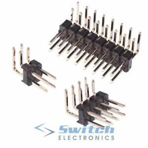 4 to 40 Way Double Row Right Angle Male Header 2.54mm