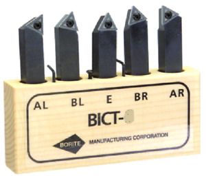1/2 x 1/2 Indexable Carbide Lathe Turning Set, AR, AL, BR, BL &amp; E, Borite BICT8